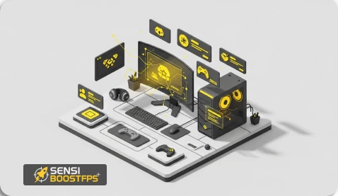 Computador icone 3d preto,branco e amarelo-otimizado